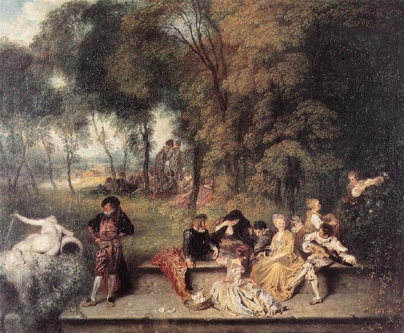 WATTEAU, Antoine Merry Company in the Open Air1 oil painting picture